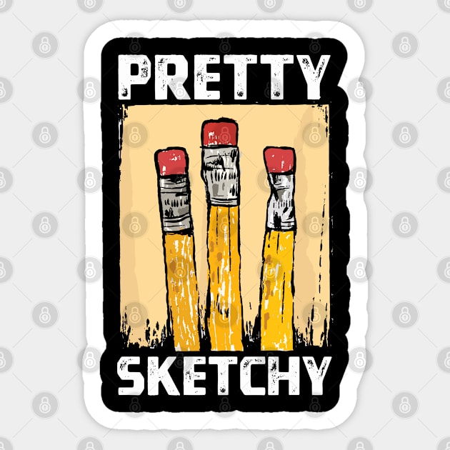 Pretty Sketchy Artist Pencils Sketch Sketching Paint Artist Sticker by StarMa